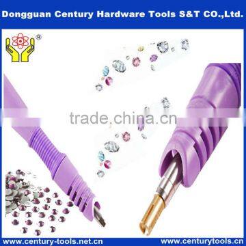 Plastic handle ean pocket hot fix rhinestone