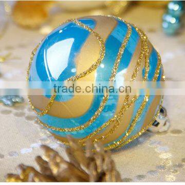 6cm Gold Blue Christmas Tree Ornaments Holiday Activities Space Decoration Ornaments photo-4