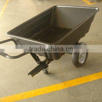 ATV tipping plastic garden trailer