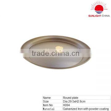 stainless steel food serving tray/stainless steel round plate/metal fruit tray