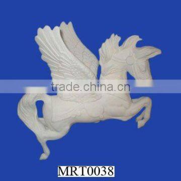 Animated handmade white horse shaped ceramic bisque