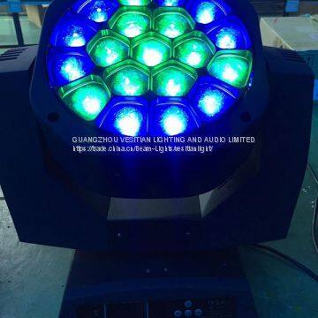 Disco Light High Power 19*15w 4in1 Rgbw Dmx Zoom Wash Beam Led Moving Head photo-2