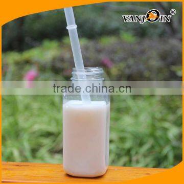 8 OZ Square PET Plastic Milk Bottle BPA Free photo-2