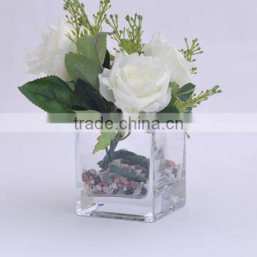 Mouth Blown Square Glass Vases Cheap