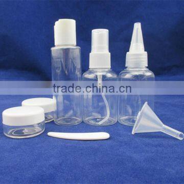 Plastic Transparent Travel Bottle Set for Women Bathroom