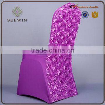 Solid White Rosette Chair Cover Wedding photo-3