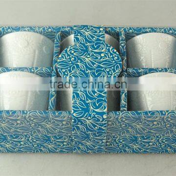 Cheap 6 Pcs Printing White Ceramic Tea Cup Wtih Gift Box in Stock photo-2