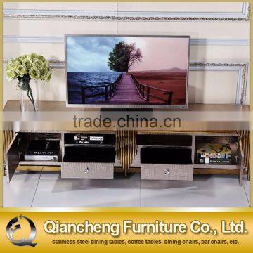 Gold Led tv Stand Furniture Stainless Steel tv Table photo-4