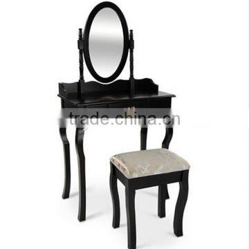 Wooden Make Up Table With Mirror and Stool, Bedroom Wooden Dresser Set, Wooden Crafts photo-2