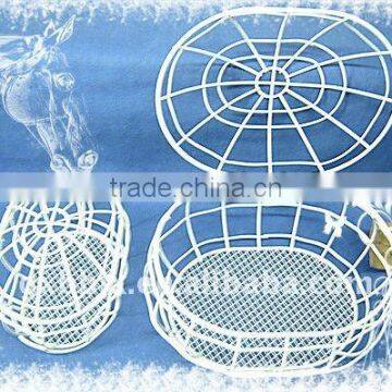 Oval White Wire Storage Hamper With Lid Set of Two