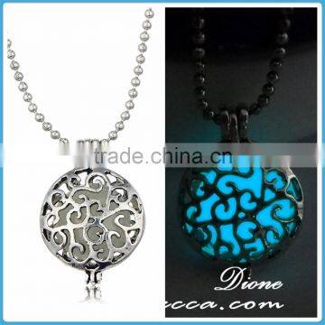 Best Gift Luminous Pendant Necklace Hollow Floating Glow in the Dark Luminous Necklace Locket photo-3