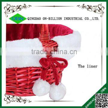 Hand Woven Red Wicker Gift Basket for Christmas photo-6