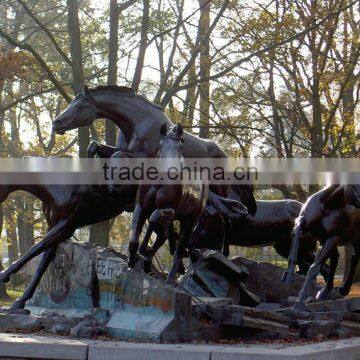 animal metal bronze garden life size bronze running horse sculpture