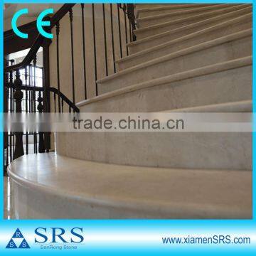 Interior beige marble stair tread