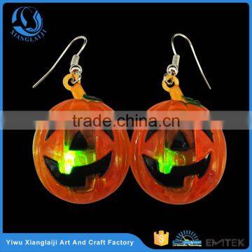 halloween pumpkin flashing party pierced earrings