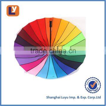27" Golf Rainbow 24ribs Umbrella in Pongee Fabric Umbrella to South America photo-2