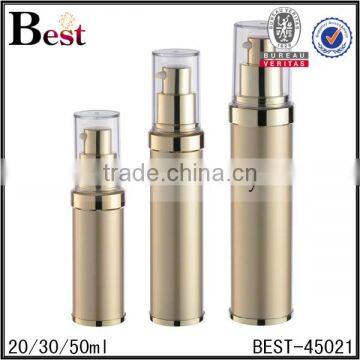  china cosmetic personal care lotion serum cream fancy gold plastic airless pump bottle 20ml 30ml 50ml cost price