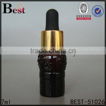 7ml Cosmetic Serum Dark Black Glass Dropper Bottle With Special Design photo-2