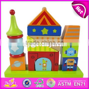 Customize educational wooden baby stacking toys W13D048