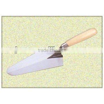 carbon steel bricklaying trowel with wooden handle