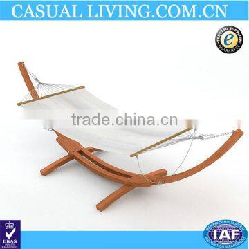 Outdoor Garden Hammock Wooden Stand with Cotton Hammock
