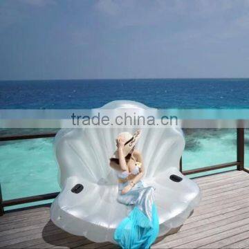 Photography Props Mermaid SEA SHELL SOFA Swimming Pool Inflatable Floating Lounge Chair Shell Scallops Row of Floating Chairs photo-3