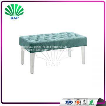 Salon Furniture Waiting Room Sofa Acrylic Piano Bench With Soft Cushion photo-2
