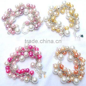 japanese pearl bundle bracelets (rainbow)