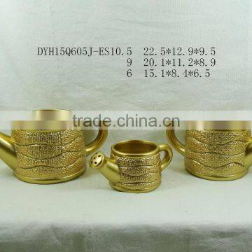 Golden Color Terracotta Flower Pot Christmas Various Shape Ceramic Flower Pot photo-3