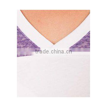 100% Polyester V-neck T-shirt Wholesale Custom Made in China Fashion Apparel District Juniors Varsity Bulk V-Neck T-shirt photo-4