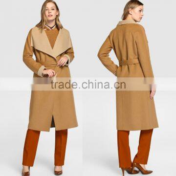 Long Women Winter Coat Lingswallow Women's Winter Thicken Long Wool Trench Coat Jacket With Belt