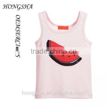 Latest Pictures Of Fancy Girls Pale Pink Sequin Watermelon Vest Tops Designs HST7834 photo-2
