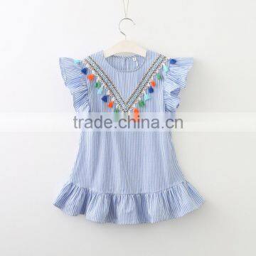 2017 Hot Sale Striola Dresses Mother Daughter Matching Frilled Dress photo-2