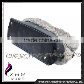 CX-H-25 Wholesalers China Handbags Ladies Leather Bags Rabbit Fur Ladies Tote Bag photo-2