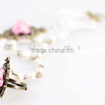 Fashion Girls Style Jewelry Sets White Lace Rose Set Jewelry Wholesale photo-4