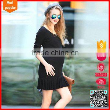 New Arrival Fashion Computer Knitted Woven Maternity Clothes Dresses photo-4