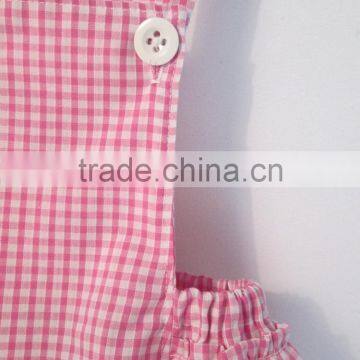 Wholesale Newborn Baby Clothes Toddler Cotton Gingham Design Bodysuit Baby Girls Sleeveless Romper photo-4