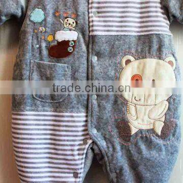 Wholesale Fashion Design Baby Winter Bodysuit Knitted 100% Cotton Long Sleeve Romper A25-31644 photo-3