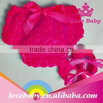 Wholesale Rosette Ruffle Panties Baby Panties Bloomer With Shoes Sets photo-3