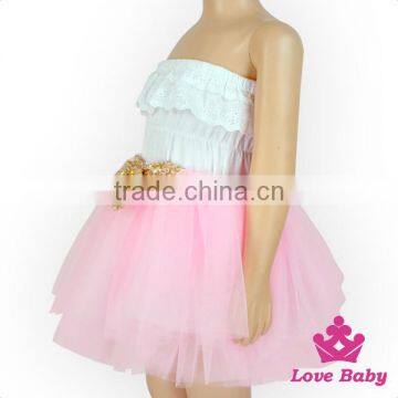 52SQG060 Lovebaby Wholesale 3 Layers Pink Chiffon Tutu Skirt With Sequin Bow Attach Short Casual Party Tutu Dress For Kids photo-5