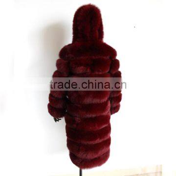 Myfur European Style Top Selling Real Fox Fur Products Cheap Women Knee Length Winter Coat photo-3