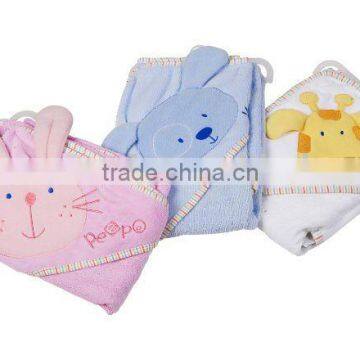 lovely baby towel hooded blanket with emb/baby towel for children