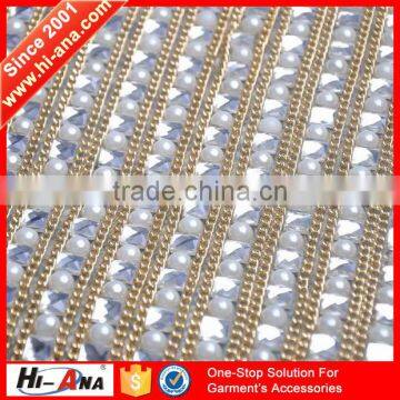 Hi-ana Trim1 One to One Order Fashion Decorative Rhinestone Fabric Trim photo-3
