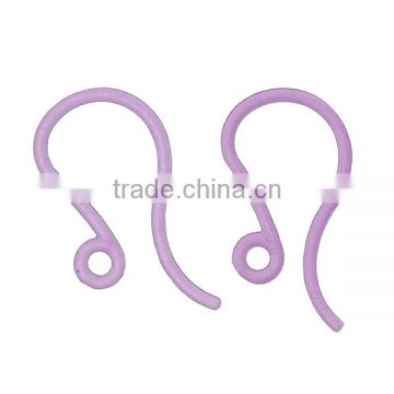 Plastic Ear Wire Hook Purple W/Loop 11mm x 7mm