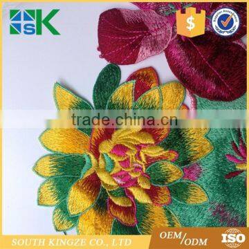 Wholesale 3D Blue Lace Patch Fabric Peony Applique Computer Embroidered Flower Stage Clothes Diy Accessories photo-4