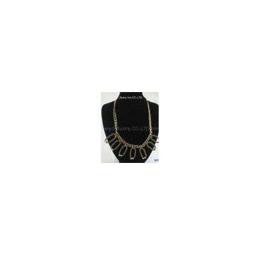 Copper Alloy Shamballa Jewelry Antique Bronze Necklace with Plastic Beads Main Stone