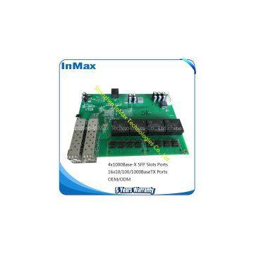 full gigabit 4F+16T industrial switch board, embedded board, supply ODM