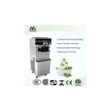 Floor Standing Frozen Yogurt Machine With Twin Flavors And Pasteurizer