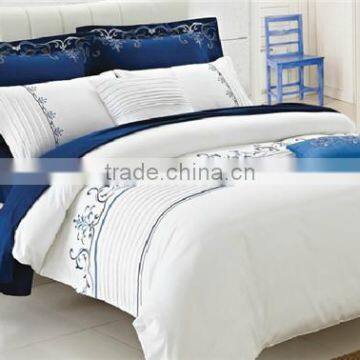 Blue and white Chinese embroidered bed linen bedding set