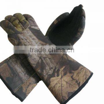 High quality camo waterproof Neoprene Long hunting Gloves
